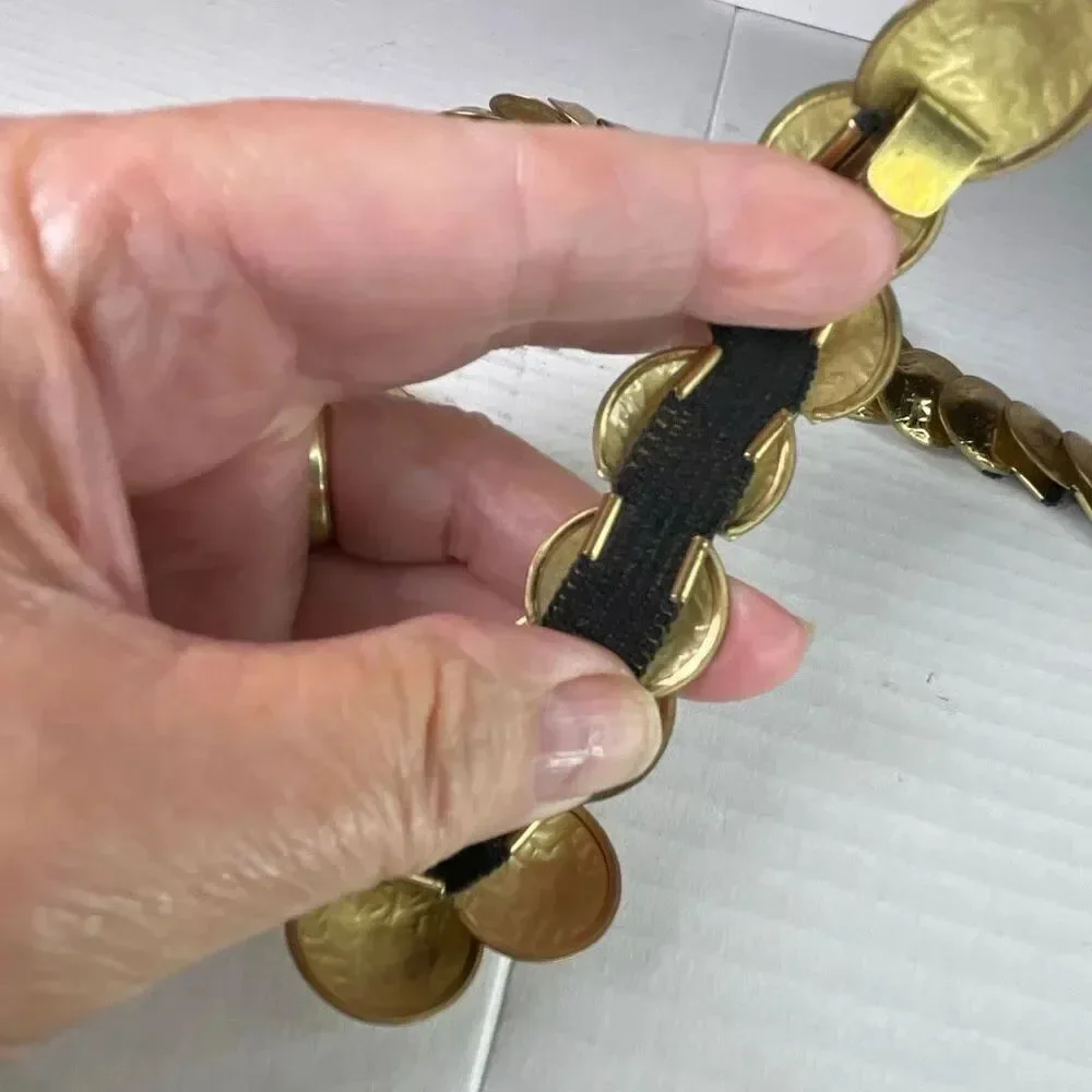 VTG coin belt stretch gold colored.